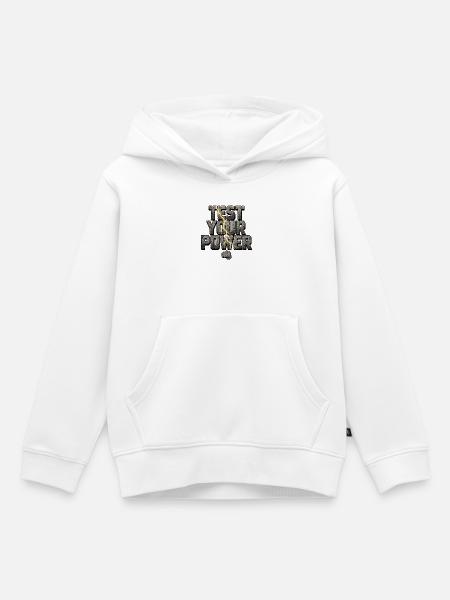 Teste deine Kraft - Kinder Premium Organic Hoodie - Weiß