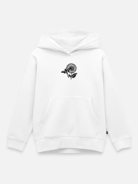 Libelle und Sonnenblume - Kinder Premium Organic Hoodie - Weiß