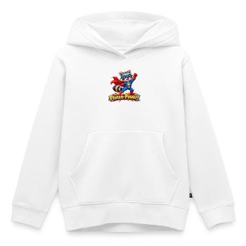 Superheld Waschbär - Pfoten-Power Comic Desig - Kinder Premium Organic Hoodie - Weiß - Vorne - AI Model Kid Female (0cm)