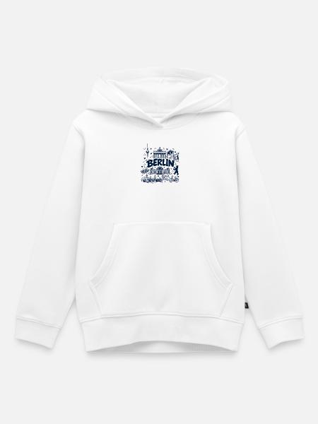 Berlin - Hauptstadt mit Sehenswürdigkeiten - Kinder Premium Organic Hoodie - Weiß