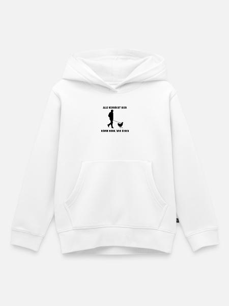 Alle verrückt hier - Kinder Premium Organic Hoodie - Weiß