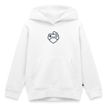 Retro Controller Silhouette – Clean Gamer-Shirt - Kinder Premium Organic Hoodie - Weiß - Vorne - AI Model Kid Female (0cm)