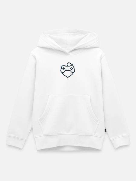 Retro Controller Silhouette – Clean Gamer-Shirt - Kinder Premium Organic Hoodie - Weiß