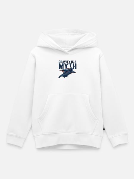 Gravität Mythos – Astronautenflug - Kinder Premium Organic Hoodie - Weiß