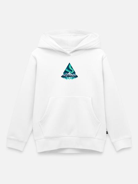 Geometrische Bergkette in Teal - Kinder Premium Organic Hoodie - Weiß