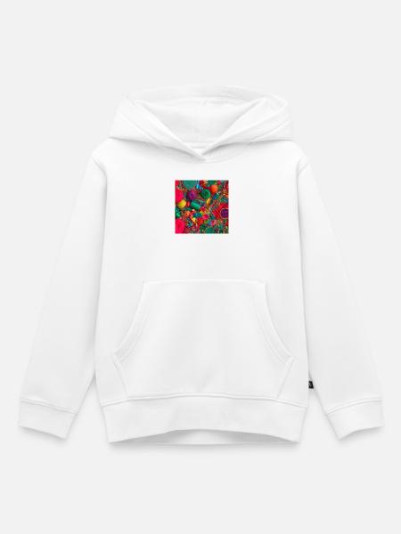 Farbige Stiche: Textilwerkstatt Sparkle - Kinder Premium Organic Hoodie - Weiß