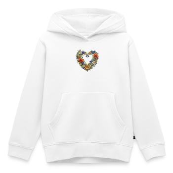Wiesenblumenherz mit Brezel & Edelweiß - Kinder Premium Organic Hoodie - Weiß - Vorne - AI Model Kid Female (0cm)
