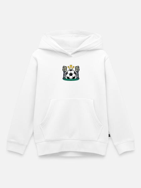 Fußball unter Stadionflutlicht - Kinder Premium Organic Hoodie - Weiß