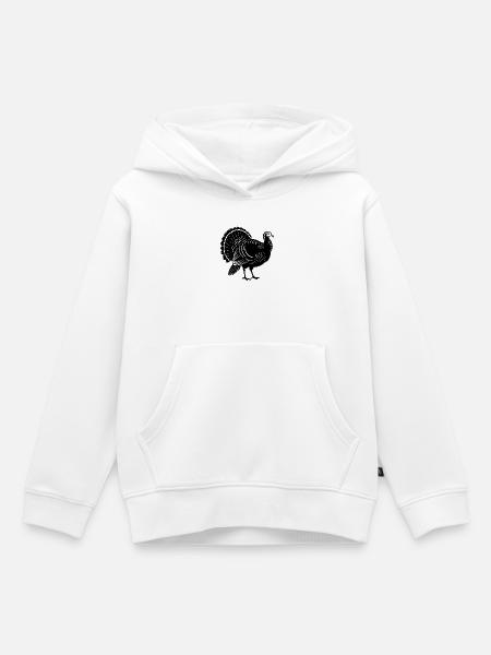 Wilder Truthahn - Kinder Premium Organic Hoodie - Weiß