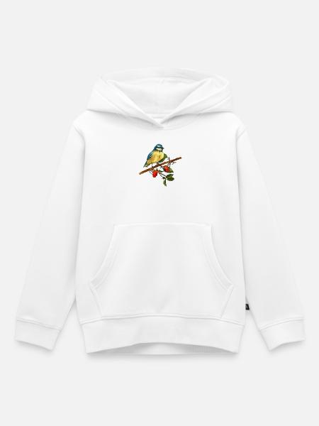 Bunter Vogel - Kinder Premium Organic Hoodie - Weiß