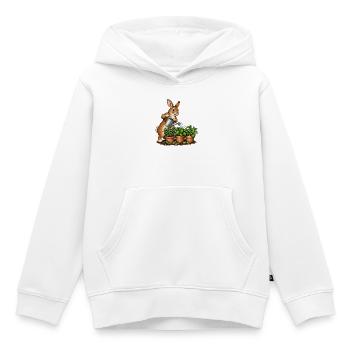 Hase gießt einen Kräutergarten - Kinder Premium Organic Hoodie - Weiß - Vorne - AI Model Kid Female (0cm)