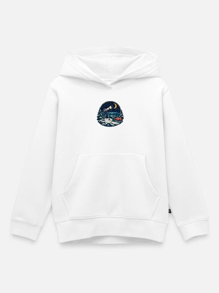 Sternengucker – Gemeinsam in die Nacht - Kinder Premium Organic Hoodie - Weiß
