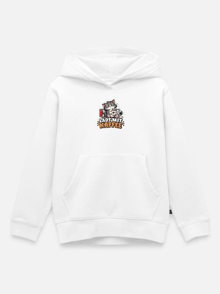 Kaffee-Ladekätzchen - Kinder Premium Organic Hoodie - Weiß