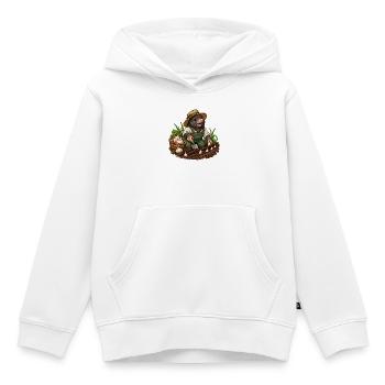 Maulwurf pflanzt Knoblauch - Kinder Premium Organic Hoodie - Weiß - Vorne - AI Model Kid Female (0cm)