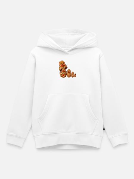 Lebkuchenpuppenmann stapelbares Elsass - Kinder Premium Organic Hoodie - Weiß