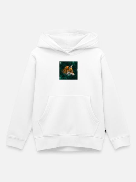 Fuchs im Sternenraum - Kinder Premium Organic Hoodie - Weiß