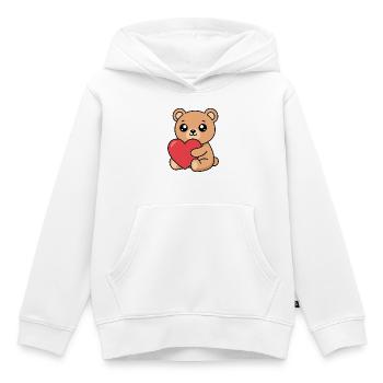 Kuschelbär mit Herz - Kinder Premium Organic Hoodie - Weiß - Vorne - AI Model Kid Female (0cm)