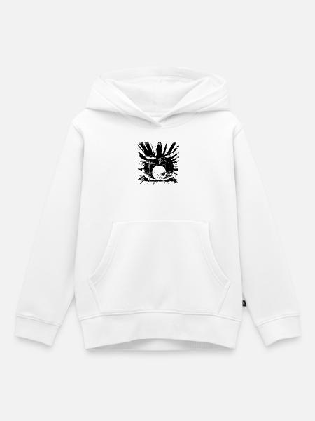 Schlagzeug Grafik - Kinder Premium Organic Hoodie - Weiß