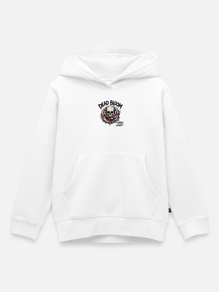 Dead Bloom Skull Rose Tattoo - Kinder Premium Organic Hoodie - Weiß