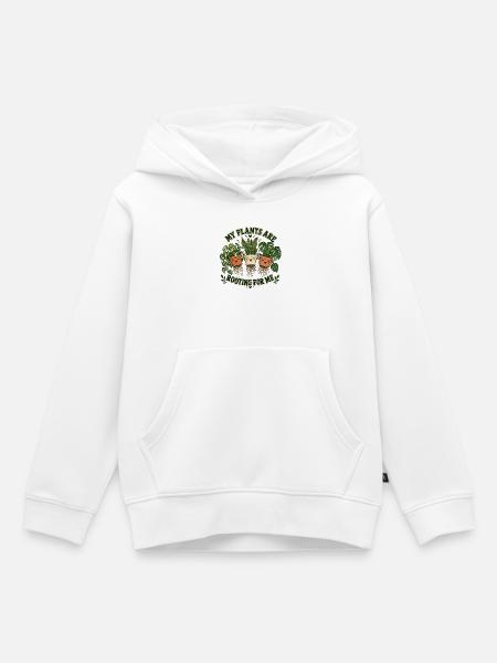 Pflanzen drücken Daumen - Kinder Premium Organic Hoodie - Weiß