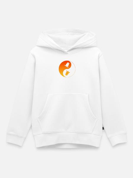 Schildkröten YinYang - Kinder Premium Organic Hoodie - Weiß