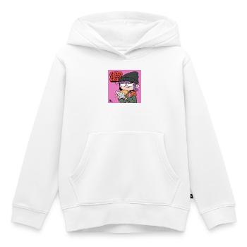 Gierige Burger Cartoon Motiv - Kinder Premium Organic Hoodie - Weiß - Vorne - AI Model Kid Female (0cm)