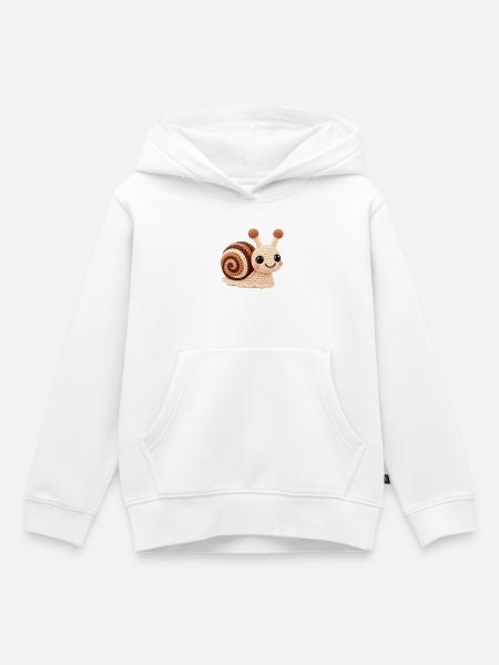 Kuschelige Amigurumi Schnecke - Kinder Premium Organic Hoodie - Weiß