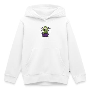 Halloween Hexenkessel Totenkopf Dampf Shirt - Kinder Premium Organic Hoodie - Weiß - Vorne - AI Model Kid Female (0cm)