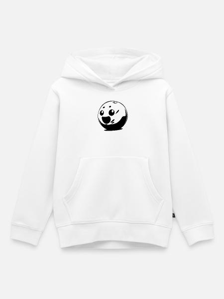 Cartoon Bowlingkugel - Kinder Premium Organic Hoodie - Weiß