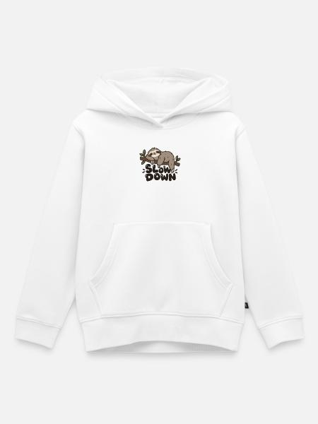 Verlangsame Trägheit - Kinder Premium Organic Hoodie - Weiß