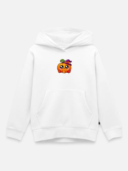 Kawaii Pumpkin Halloween-Hut - Kinder Premium Organic Hoodie - Weiß