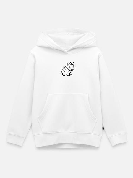 Triceratops - Kinder Premium Organic Hoodie - Weiß