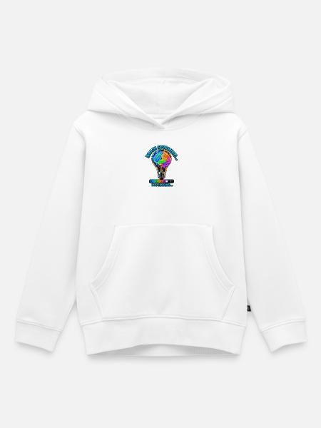 Neon Gehirnstorm Verarbeitung - Kinder Premium Organic Hoodie - Weiß