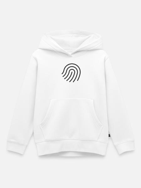 Fingerabdruck-Authentifizierungszeilen-Symbol - Kinder Premium Organic Hoodie - Weiß