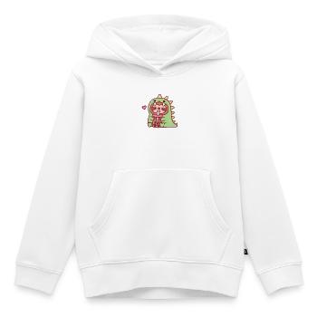 Süßer Faultier im Dinosaurierkostüm liebt Boba-Tee - Kinder Premium Organic Hoodie - Weiß - Vorne - AI Model Kid Female (0cm)