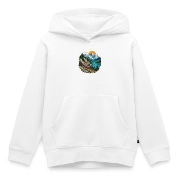 Bergbahn am See Panorama - Kinder Premium Organic Hoodie - Weiß - Vorne - AI Model Kid Female (0cm)
