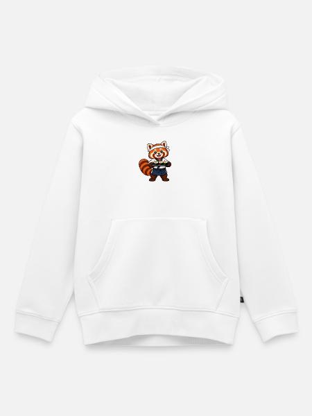 Red Panda Sushi-Koch mit Sushi-Rollen - Kinder Premium Organic Hoodie - Weiß