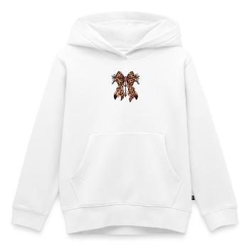 Leopard Bow Jewel Dream - Kinder Premium Organic Hoodie - Weiß - Vorne - AI Model Kid Female (0cm)