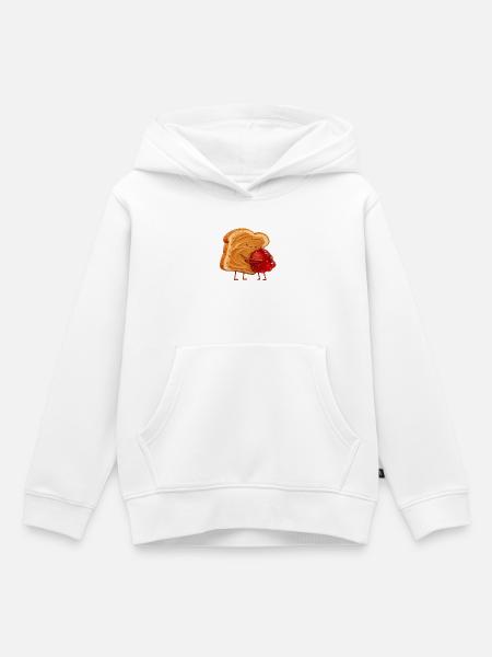 Kuschelt Toast mit Marmelade - Kinder Premium Organic Hoodie - Weiß