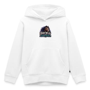 Geboren Wild, Ländlich Aufgewachsen - Kinder Premium Organic Hoodie - Weiß - Vorne - AI Model Kid Female (0cm)