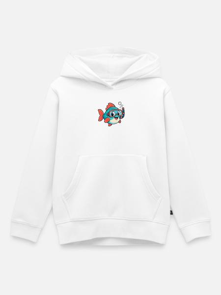 Fisch mit Schnorchel - Kinder Premium Organic Hoodie - Weiß