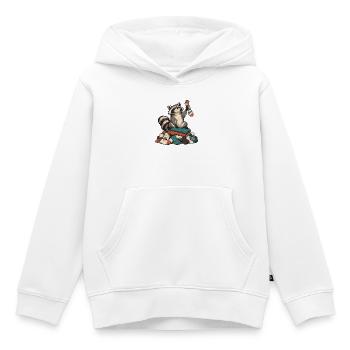 Waschbär auf dem Wäscheberg - Kinder Premium Organic Hoodie - Weiß - Vorne - AI Model Kid Female (0cm)