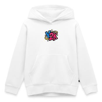 GEN Z ZITIERT TYPOGRAFIEDESIGN – Y2K - Kinder Premium Organic Hoodie - Weiß - Vorne - AI Model Kid Female (0cm)