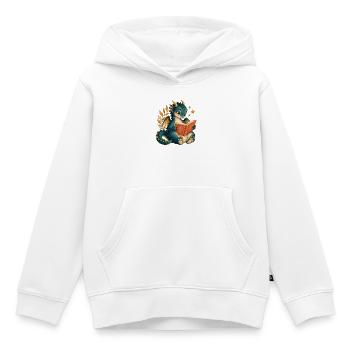 Book Dragon – Fantasy und Lesen - Kinder Premium Organic Hoodie - Weiß - Vorne - AI Model Kid Female (0cm)