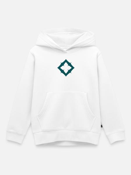 Spitzen-Raute Muster - Kinder Premium Organic Hoodie - Weiß