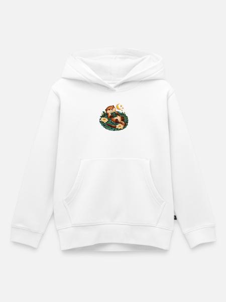 Otter Reader am Teich - Kinder Premium Organic Hoodie - Weiß