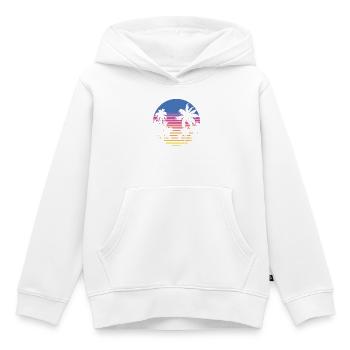 Palmen Retro 80er 90er Florida Miami Vintage Palme - Kinder Premium Organic Hoodie - Weiß - Vorne - AI Model Kid Female (0cm)