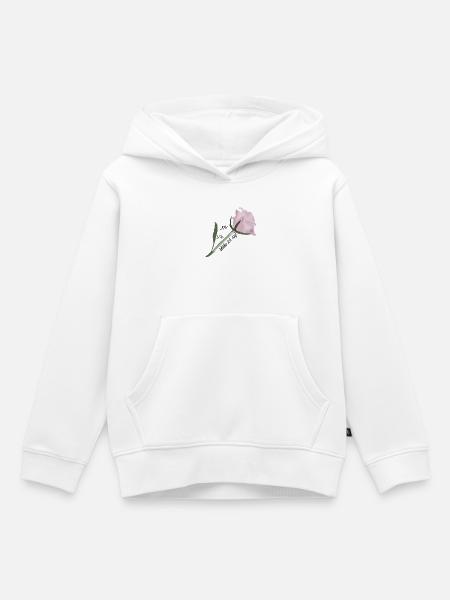 Rosen-Aquarell: zarte Blüte - Kinder Premium Organic Hoodie - Weiß