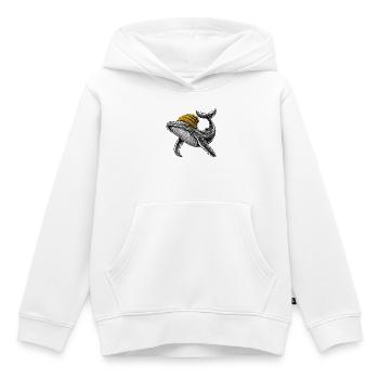 Wal mit Gelber Mütze – skurrile Seeweisheit - Kinder Premium Organic Hoodie - Weiß - Vorne - AI Model Kid Female (0cm)