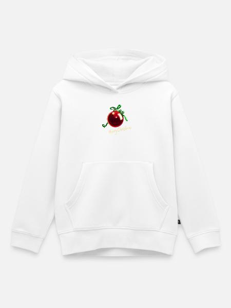 Christbaumkugel Rot - Merry Christmas - Kinder Premium Organic Hoodie - Weiß